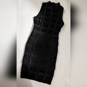 Entry Bodycon Sheath Dress, size Medium, black color, Mesh style